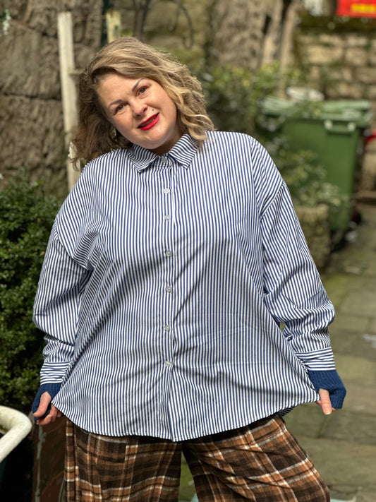 Classic Striped Shirt One Size Fits Size 10-18 Navy/White