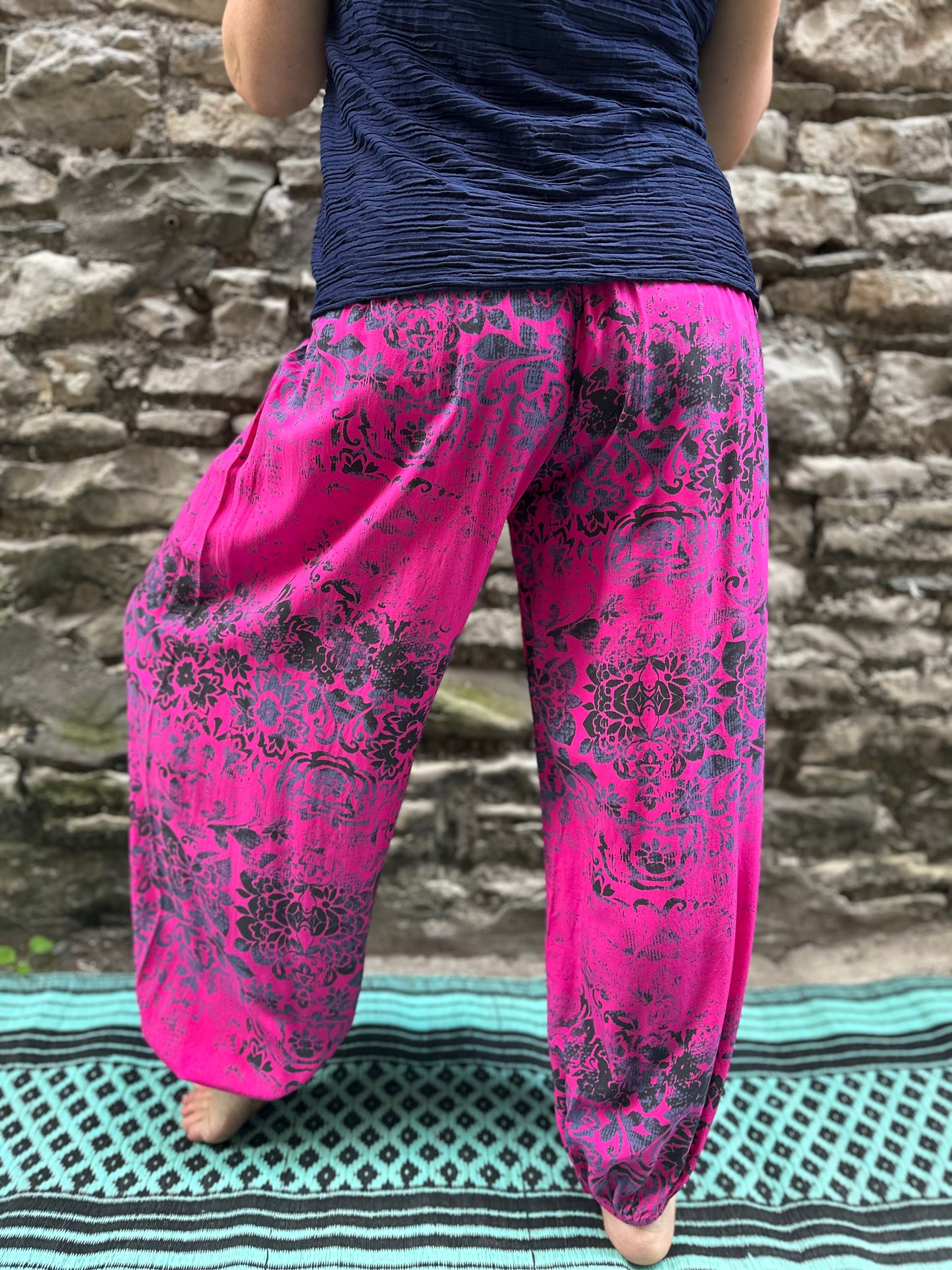 Harem Earthna Pink Yoga Trousers One Size Fits UK 10-22
