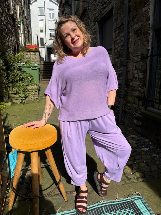 Lilac Azu Trousers And Ayana Top Set Fits Size 8-22