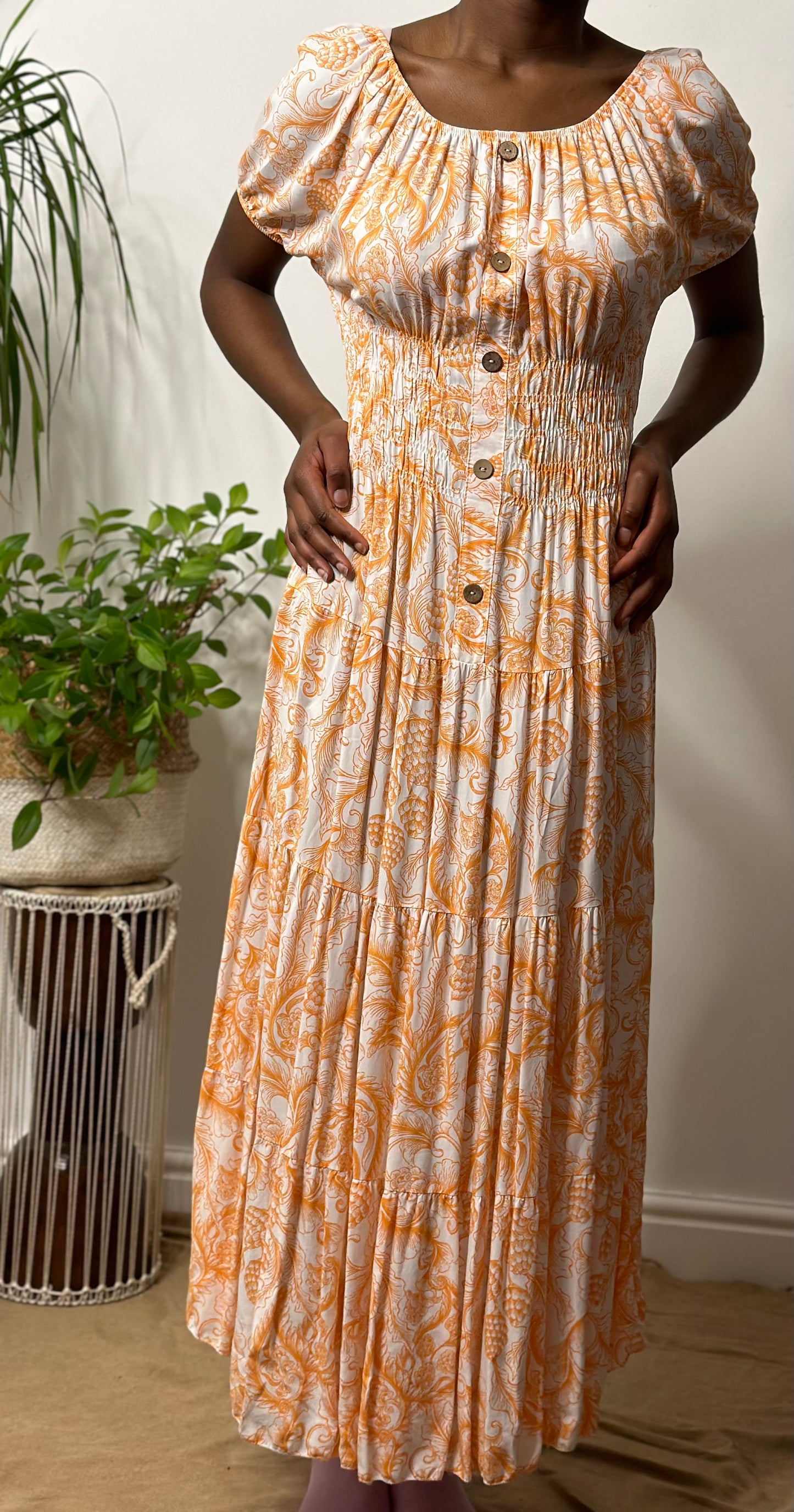 Stunning Floral Ruched Bardot Maxi Dress Size 8-20