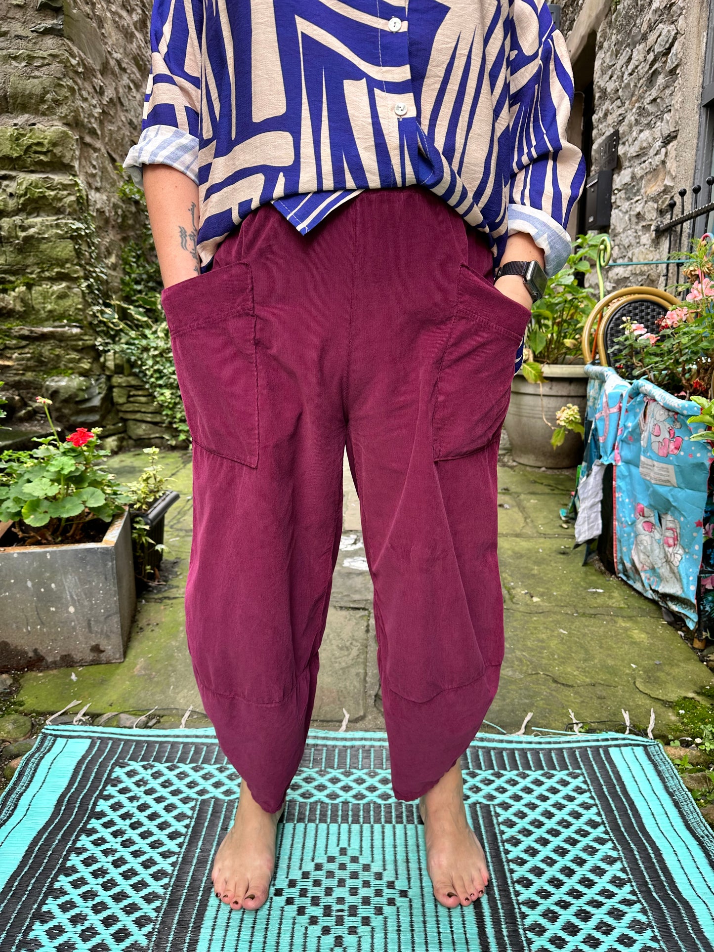 Kuiza Cord Trousers Fit Size 8-18 In Purple