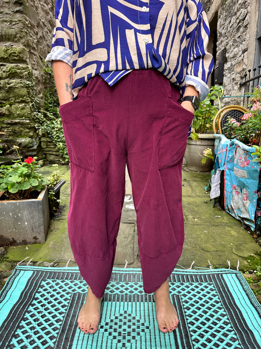 Kuiza Cord Trousers Fit Size 8-18 In Purple