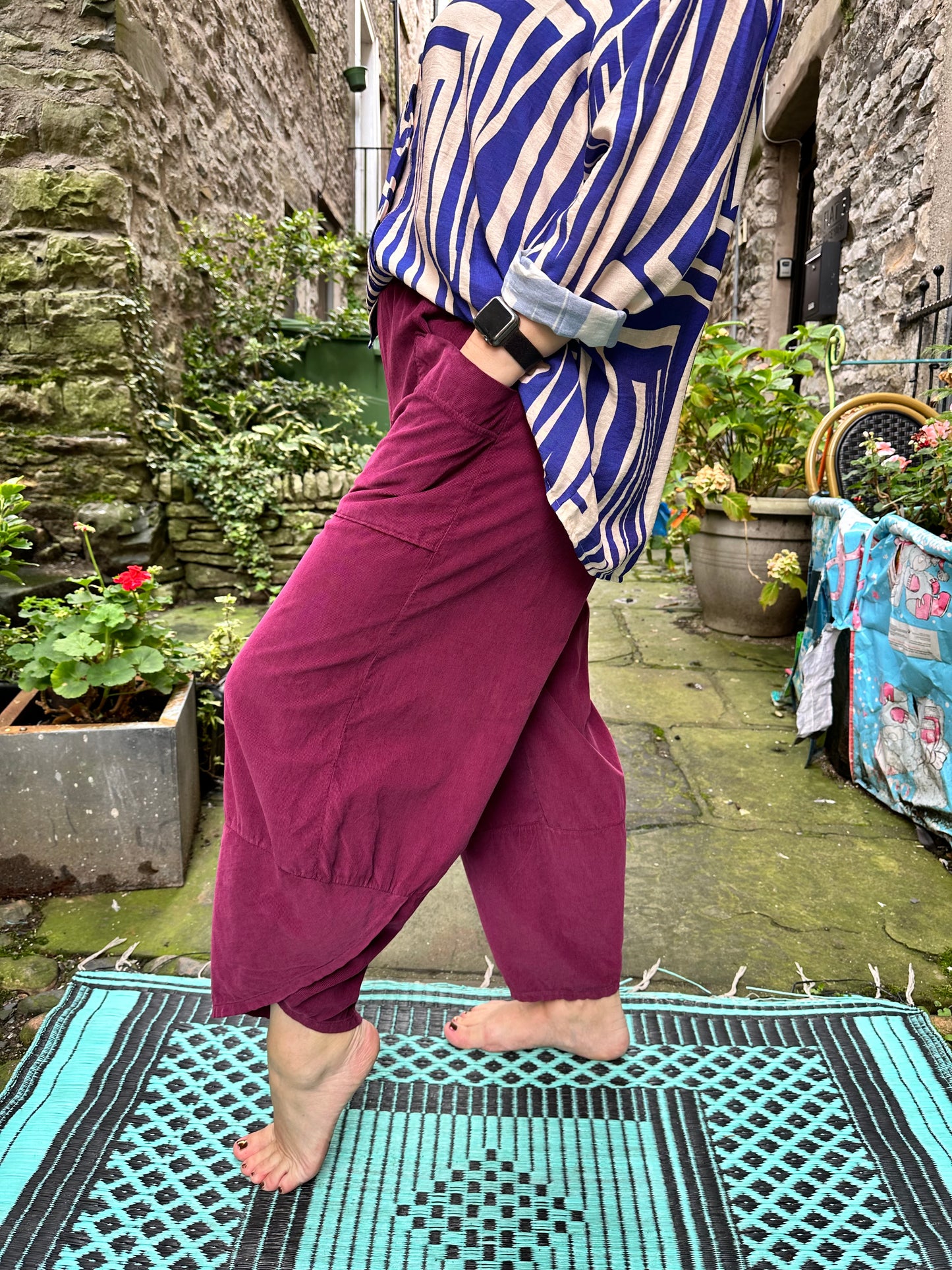 Kuiza Cord Trousers Fit Size 8-18 In Purple