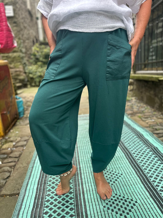 Soft Jersey Kuiza Trousers In Teal Fit Size 10-20