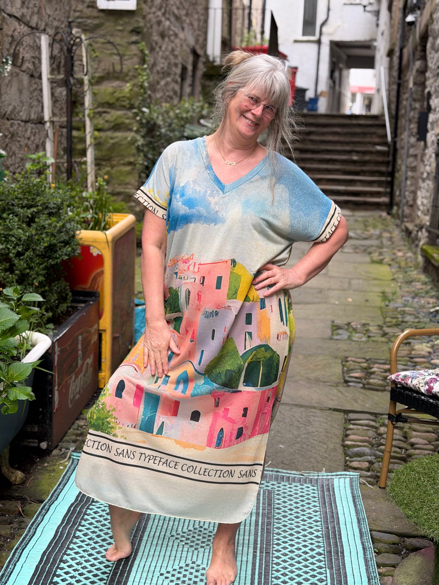 Stunning Arty Venetian Dress Fits Size 10-20