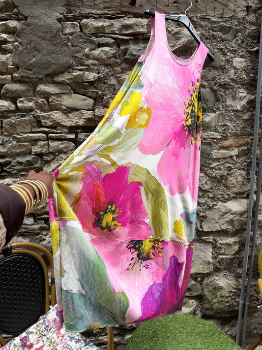Stunning Colourful Two Pockets  Dress Fits Size 10-20