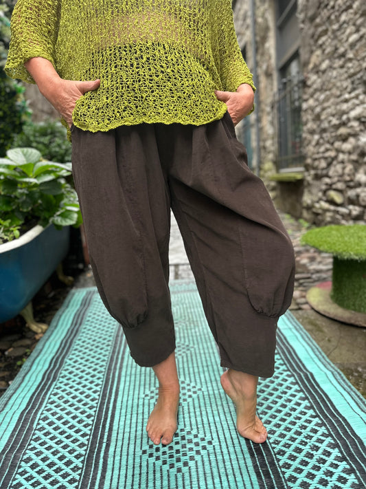 Chocolate Brown Cord Azu Trousers Fits Size 8-22
