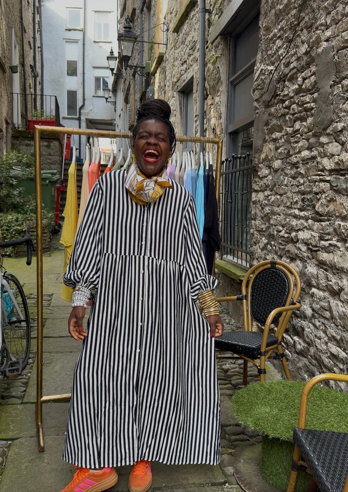Absolutely Stunning French Striped Maxi Dress in Navy and White Fits Size 10-20