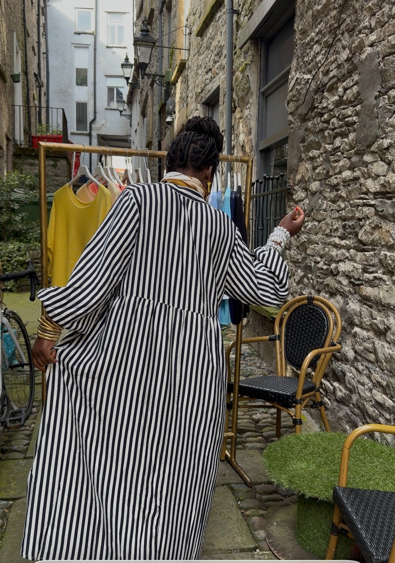 Absolutely Stunning French Striped Maxi Dress in Navy and White Fits Size 10-20