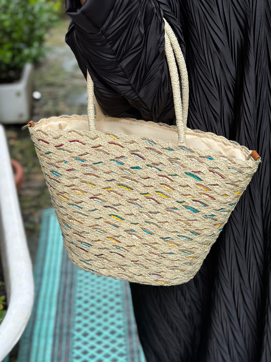 Napa Fully Lined Beige Beach Bag