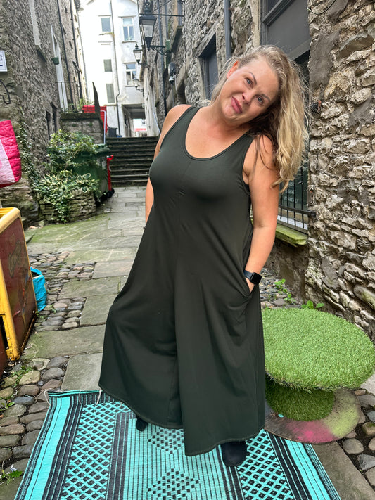 Stunning Elegant Fit Relax brown Colour Obbe Jumpsuit, One Piece Fits Size 10-18