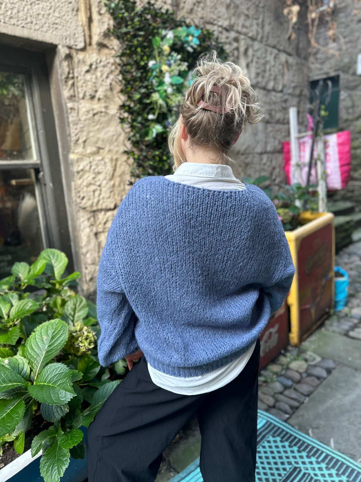 Soft knit Koubina Jumper In Denim Blue Fits Size 10-18