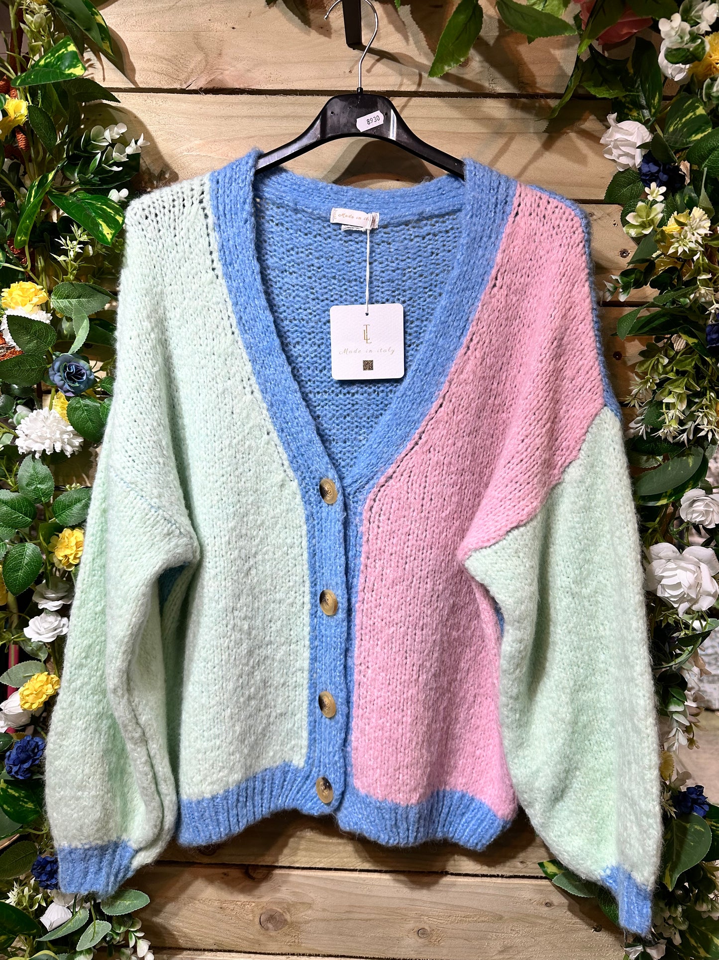 Multi Coloured Woolly Fluffy Knit Cardi Size 8-18