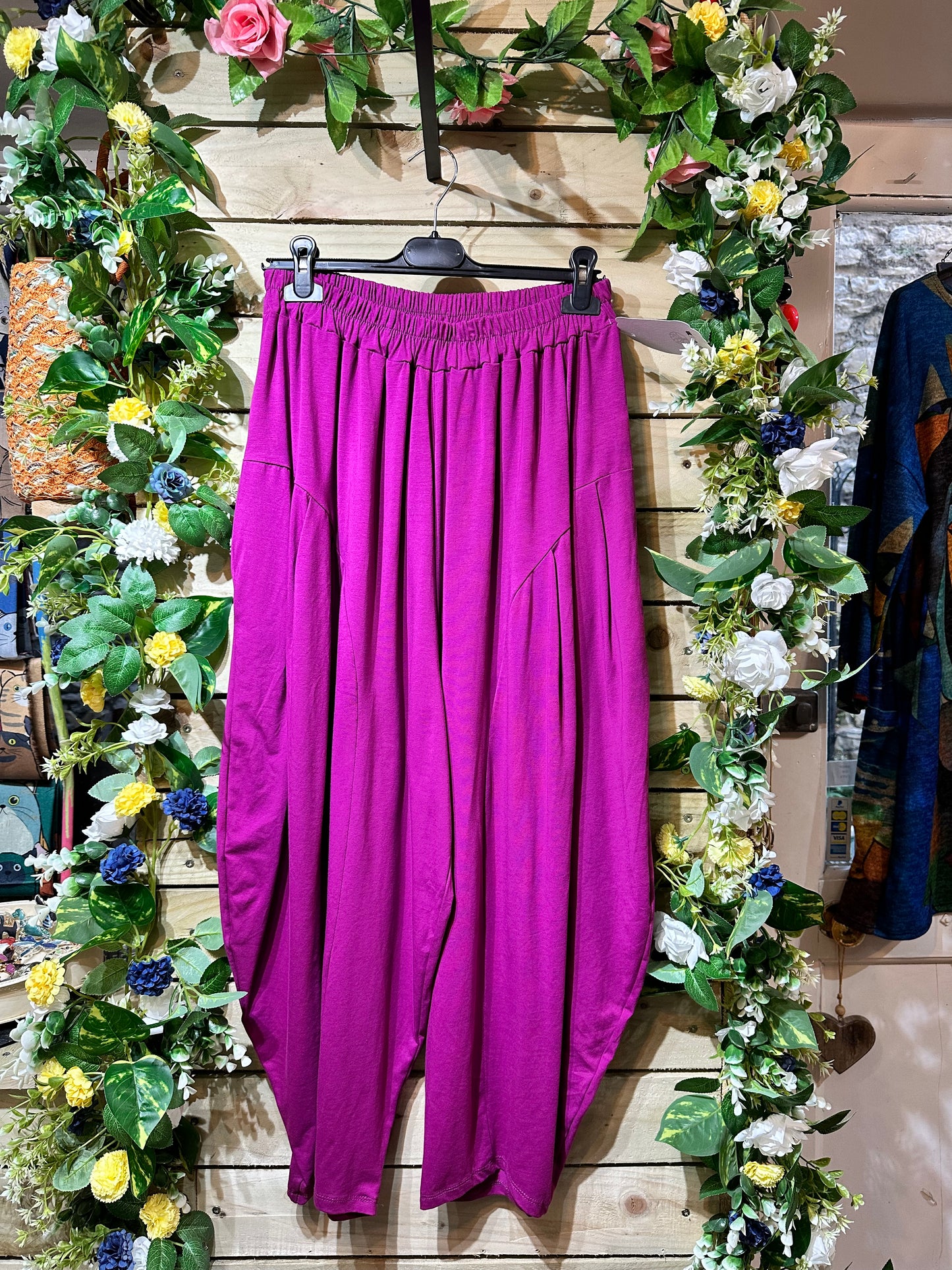 Yeba Trousers In Magenta Fits Size 12-26