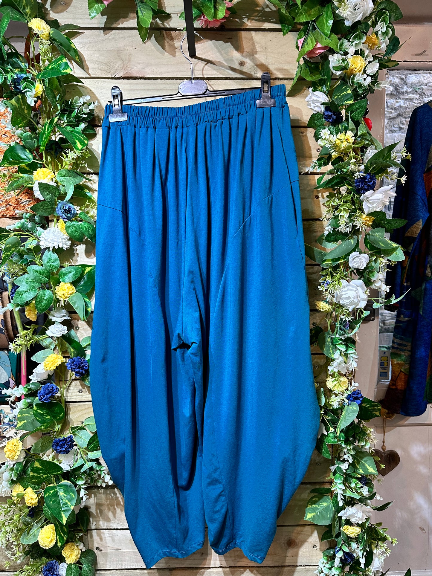 Yeba Trousers In Teal Fits Size 12-26