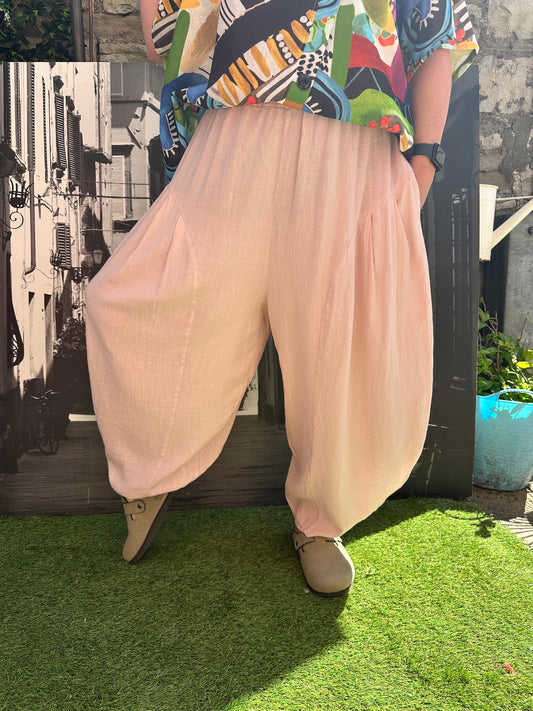 Yeba Trousers In Baby Pink Fits Size 12-26