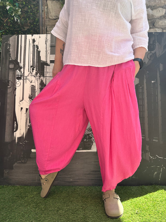 Yeba Trousers In Fuchsia Pink Fits Size 12-26