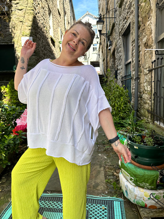Kouma knit Layering In White Top Fits Size 8-22