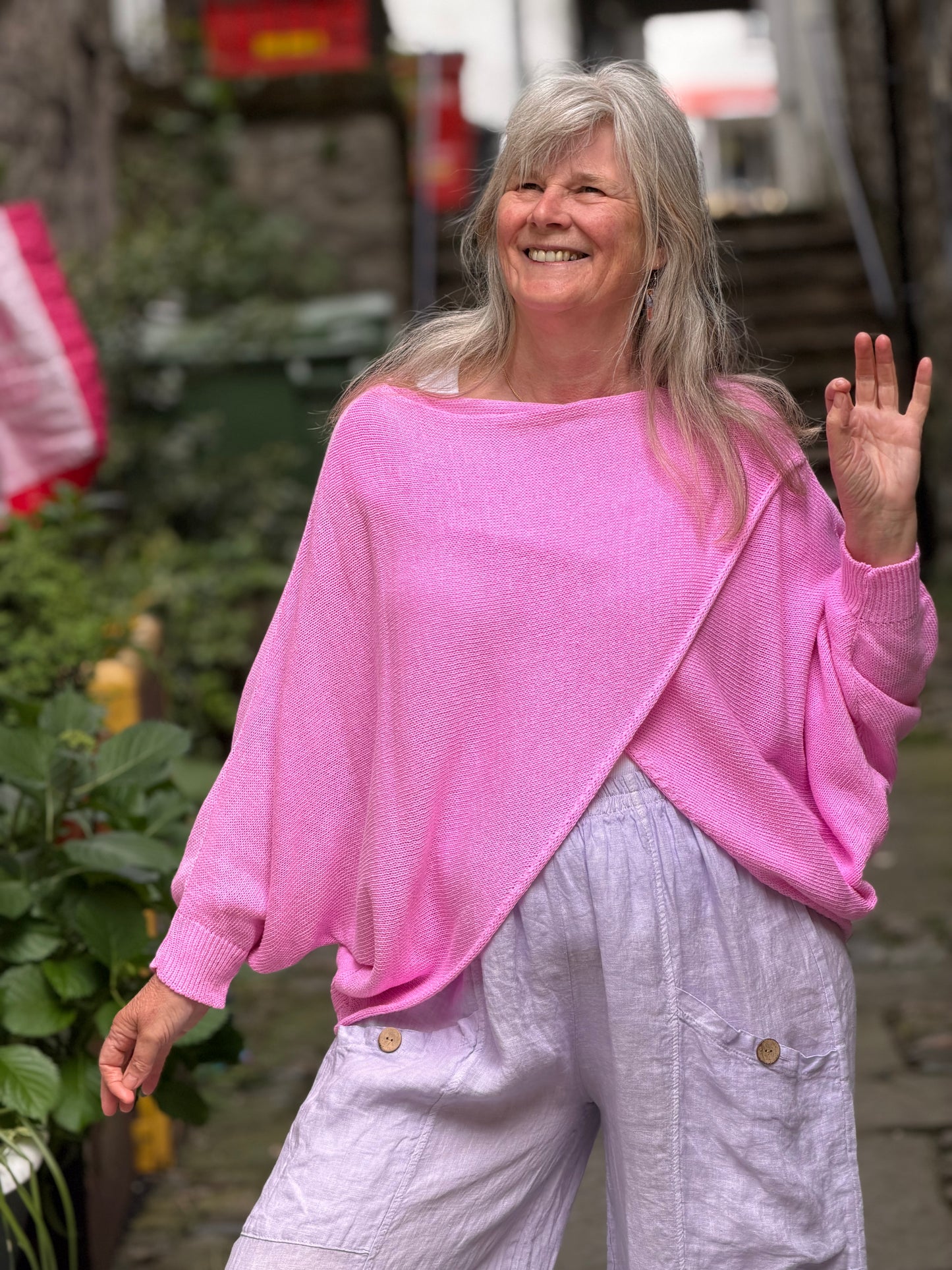 Stunning Cross Front Layering Amina Top In Baby Pink Size 10-24