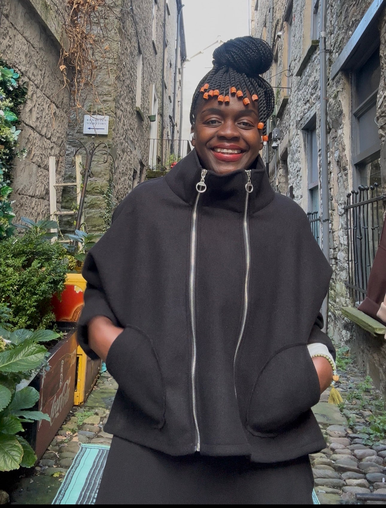 Stunning Double Zip Jacket In Black Colour Size 8-18