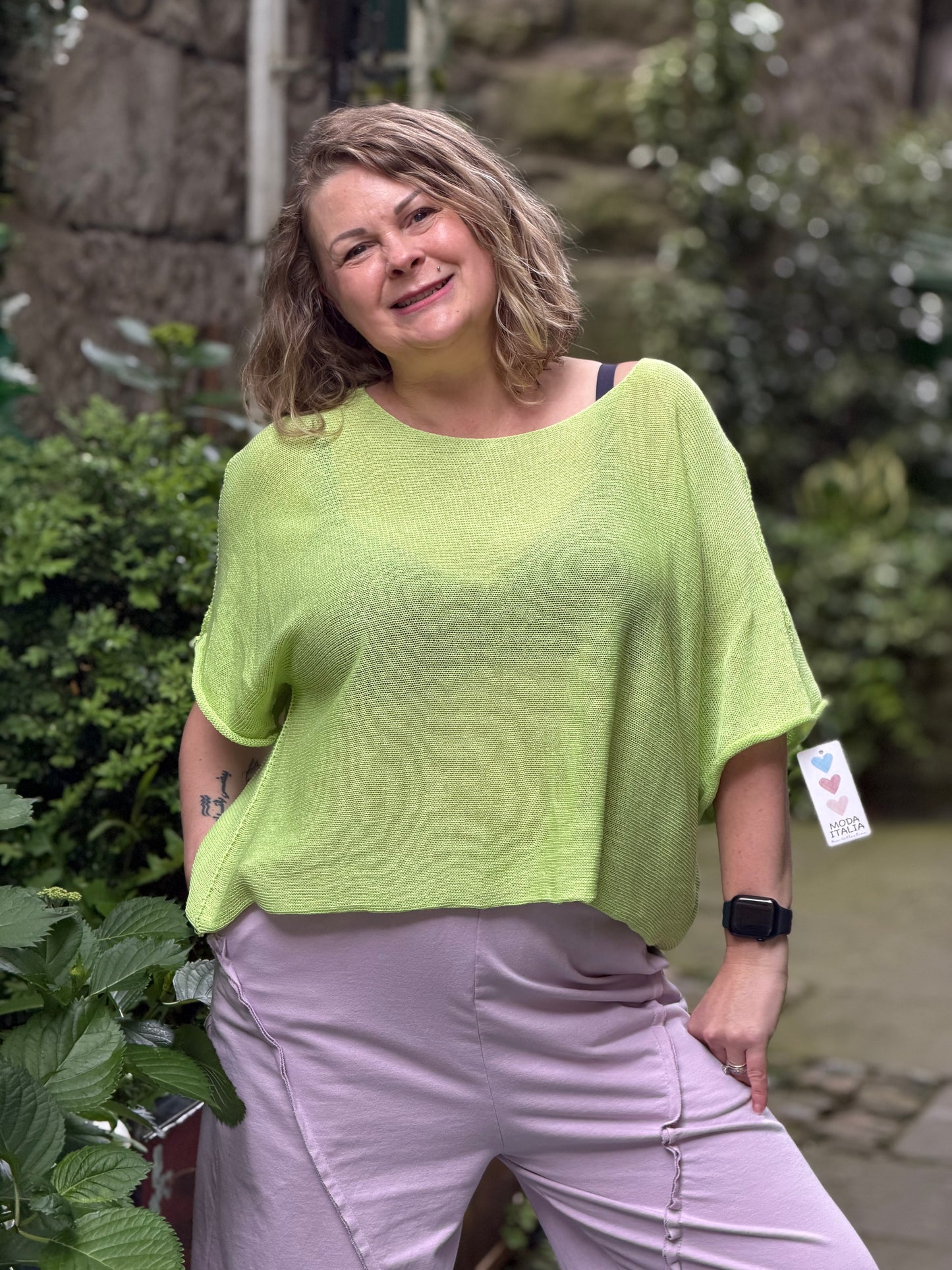 Stunning Ayana Layering Top In Lime Green Size 10-22