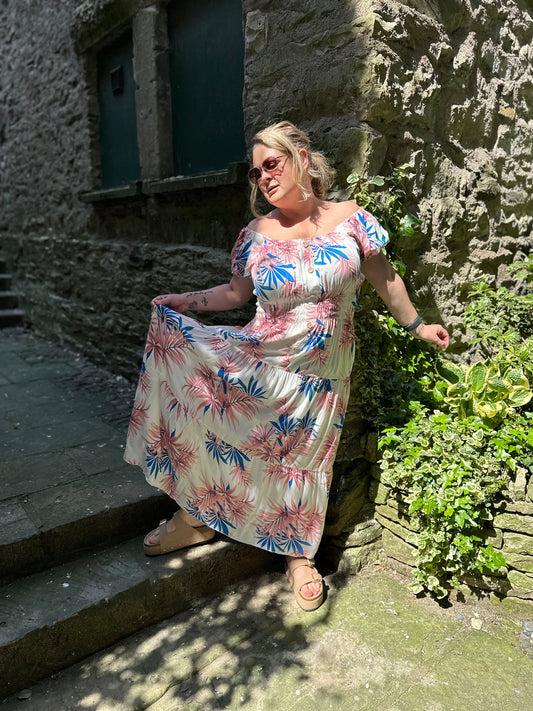 Atta Printed Dress In Maxi Length Fits Size 8-20