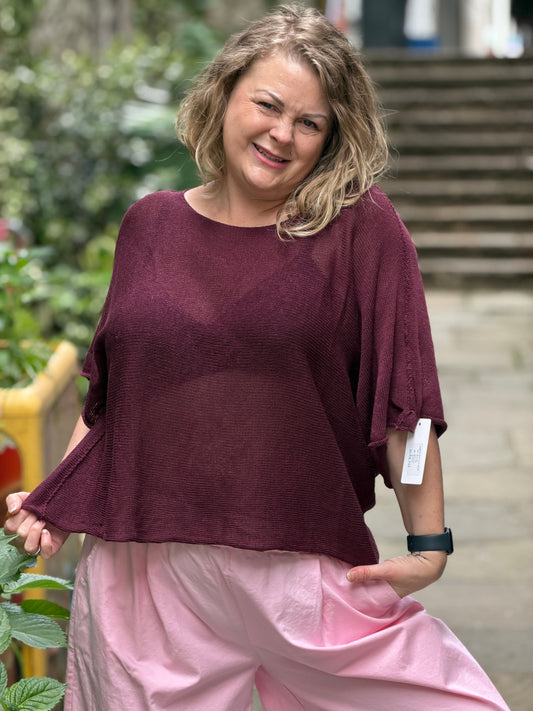 Stunning Ayana Layering Top In  Size 10-22 Burgundy