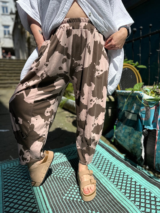 Short Length Animal Print Azu Trousers Fits Size 8-22