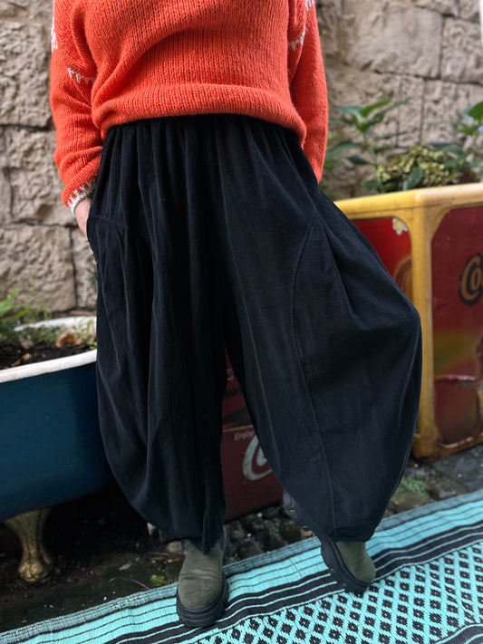 Cord Yeba Trousers In BLACK Fits Size 10-24