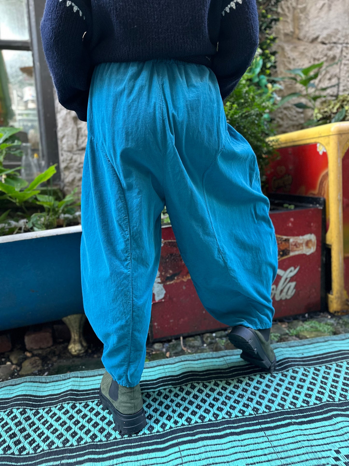 Cord Yeba Trousers In Ocean Blue Colour Fits Size 10-24