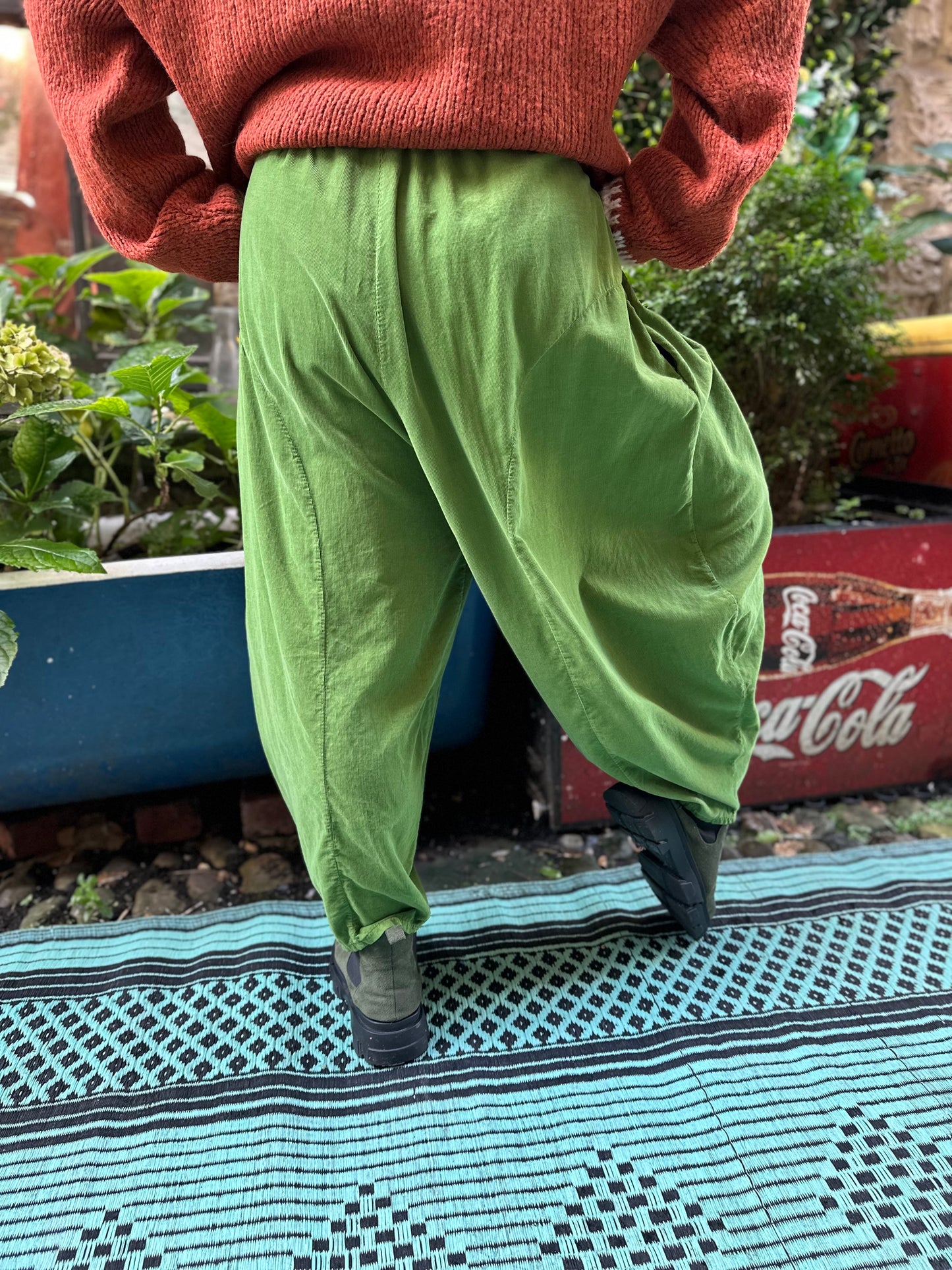 Cord Yeba Trousers In Avocado Green Colour Fits Size 10-24