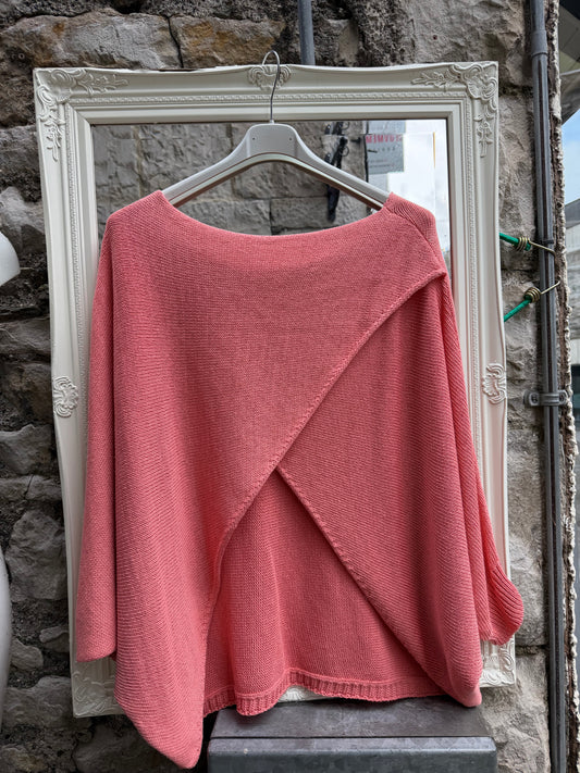Stunning Cross Front Layering Amina Top In Salmon Size 10-24