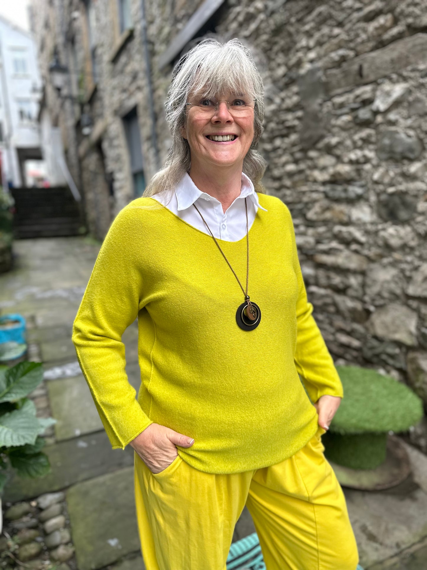 Stunning Ayana knitted Jumper In Citrus Lemon Colour Size 8-18