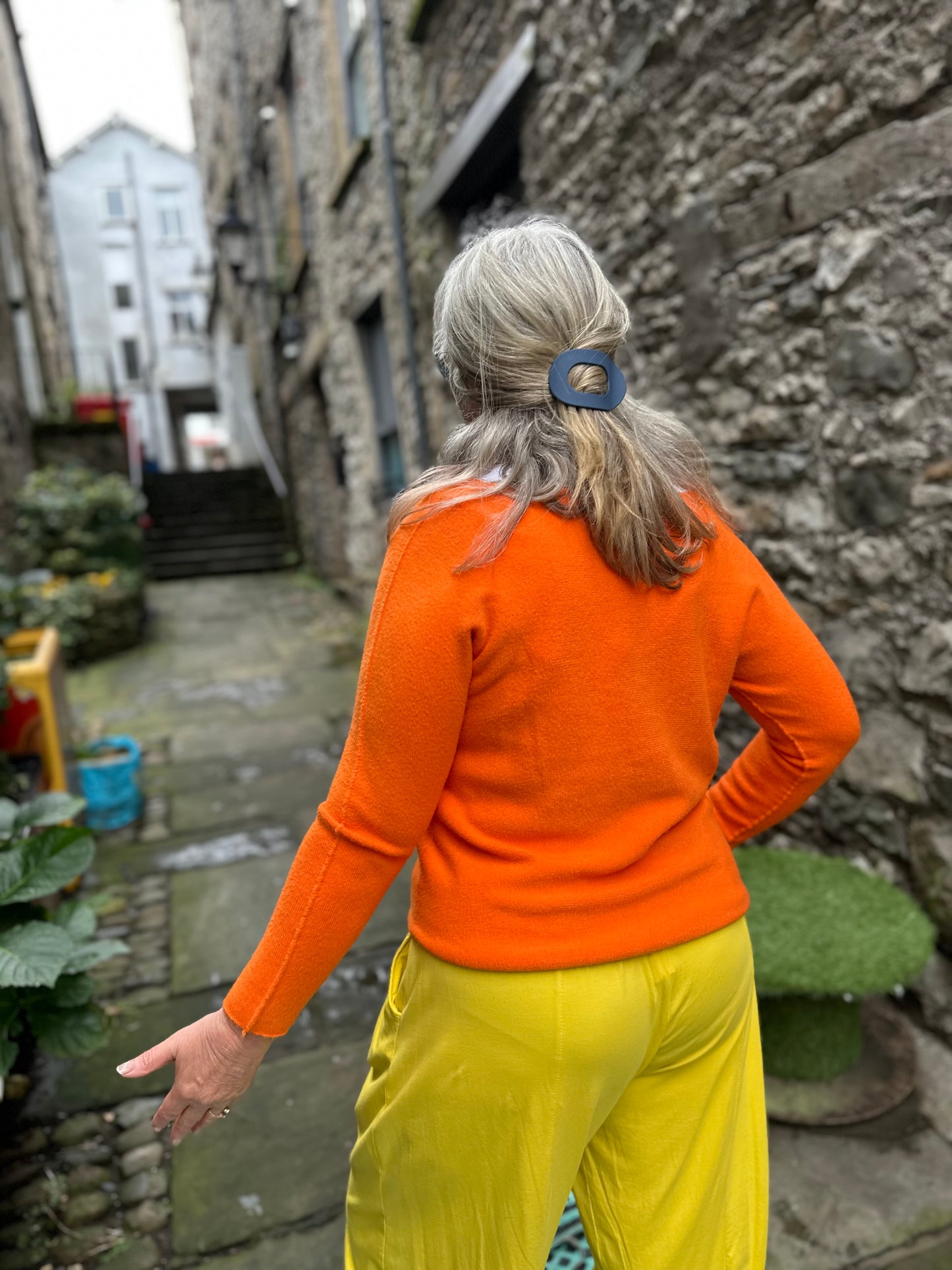 Stunning Ayana knitted Scoop Neckline Jumper In Orange Size 8-18