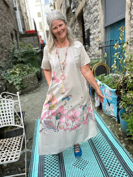 AMouka Stunning Long Length Floral Dress