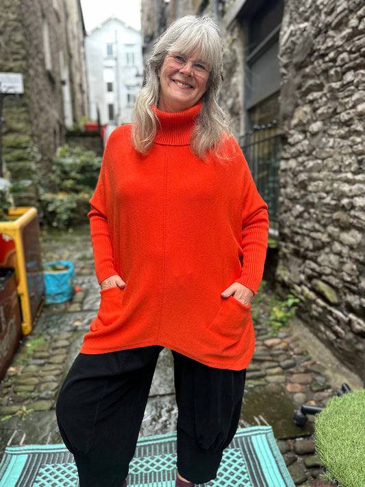 Orange Colour Long Azza Jumper Dress Fits Size 10-20