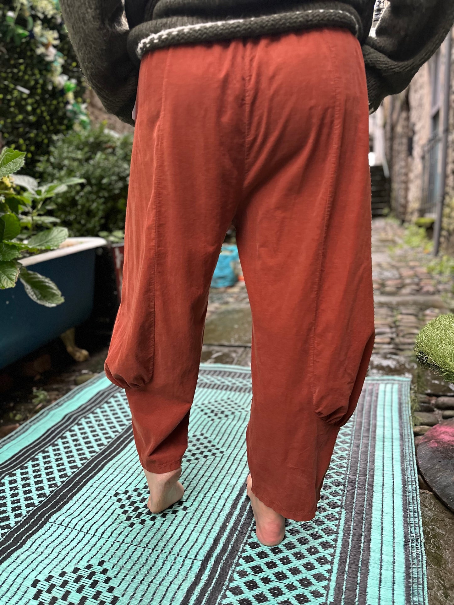 Orange/Rust Cord Azu Trousers Fits Size 8-22