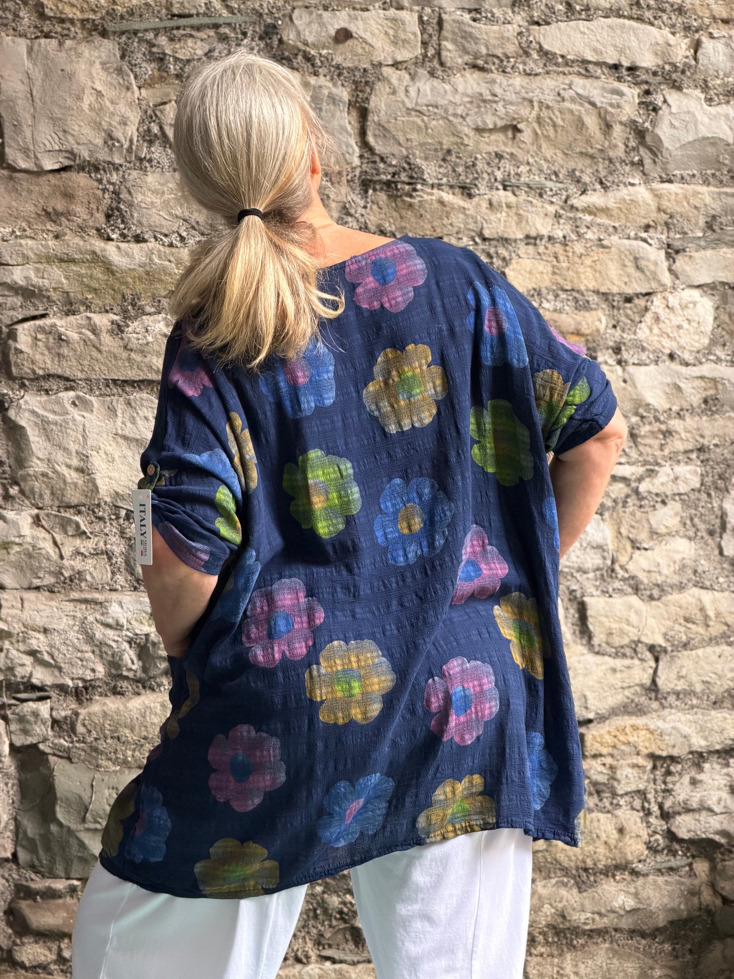 100% Cotton Two Pockets Daisy Amma Top One Size Fit Size 12-20