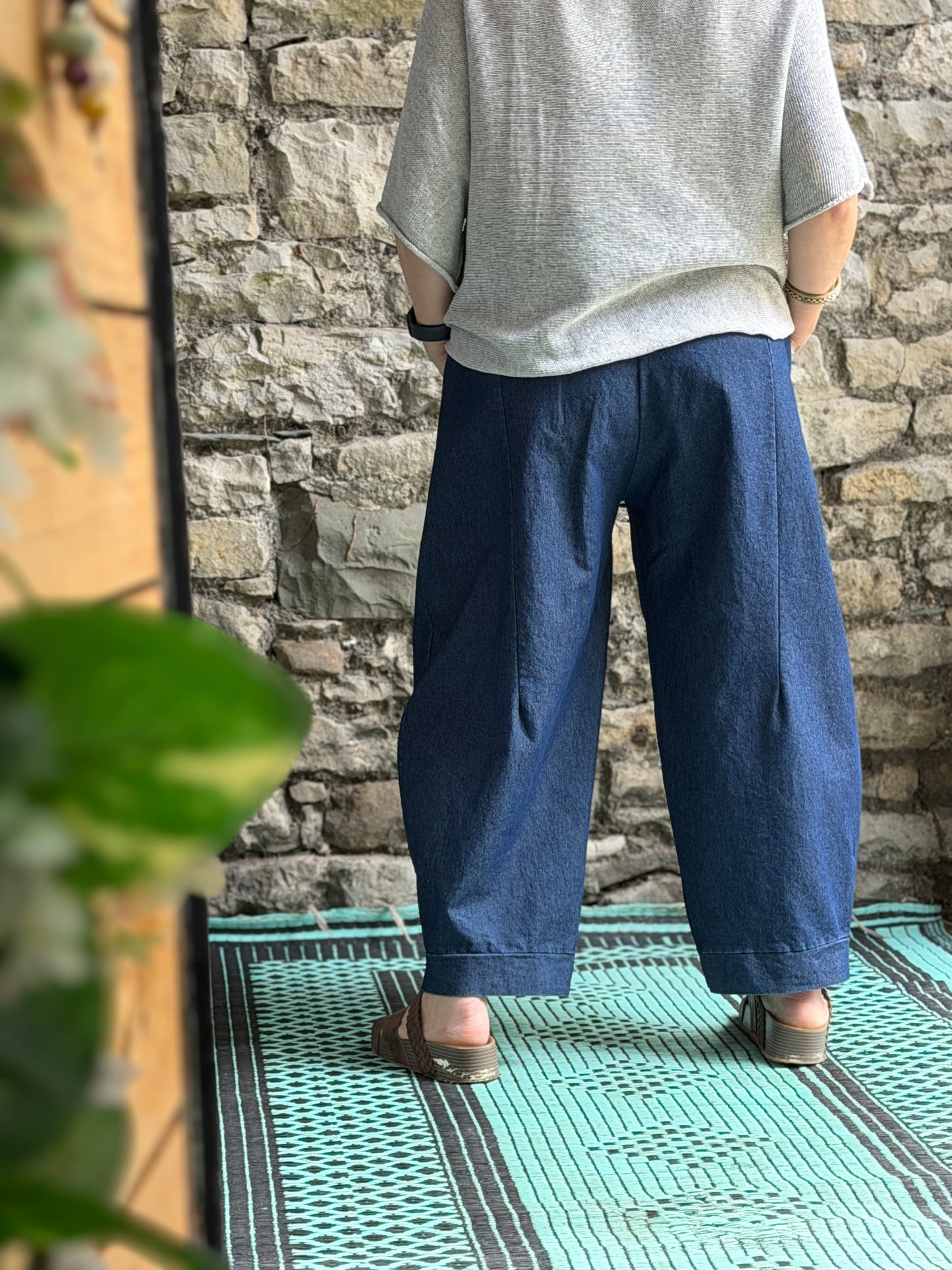 Super-Stretch Denim Barrel Trousers One Size 10-22