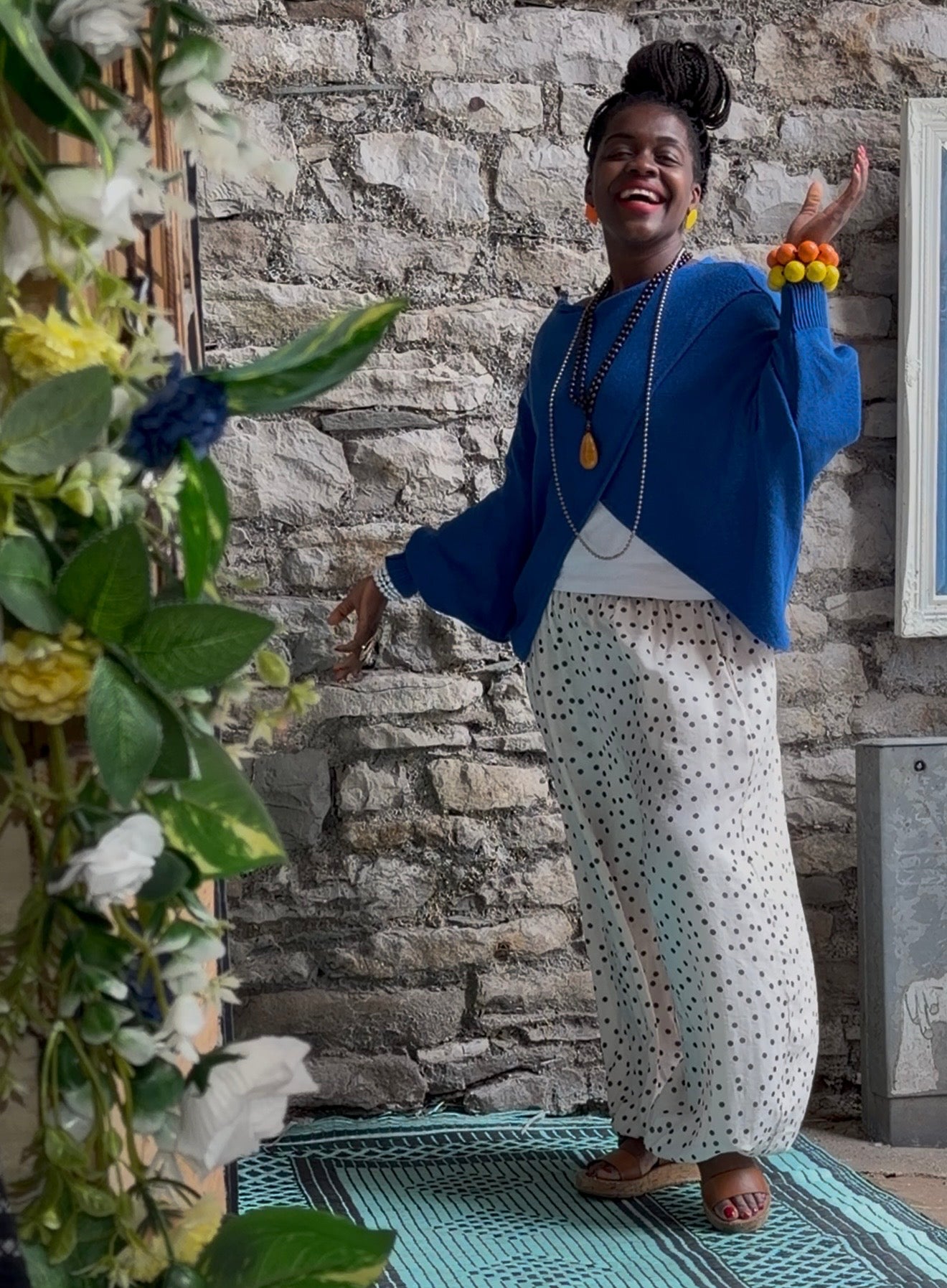 Stunning Cross-Over Front Layering Amina Top In Cobalt Blue Size 10-24
