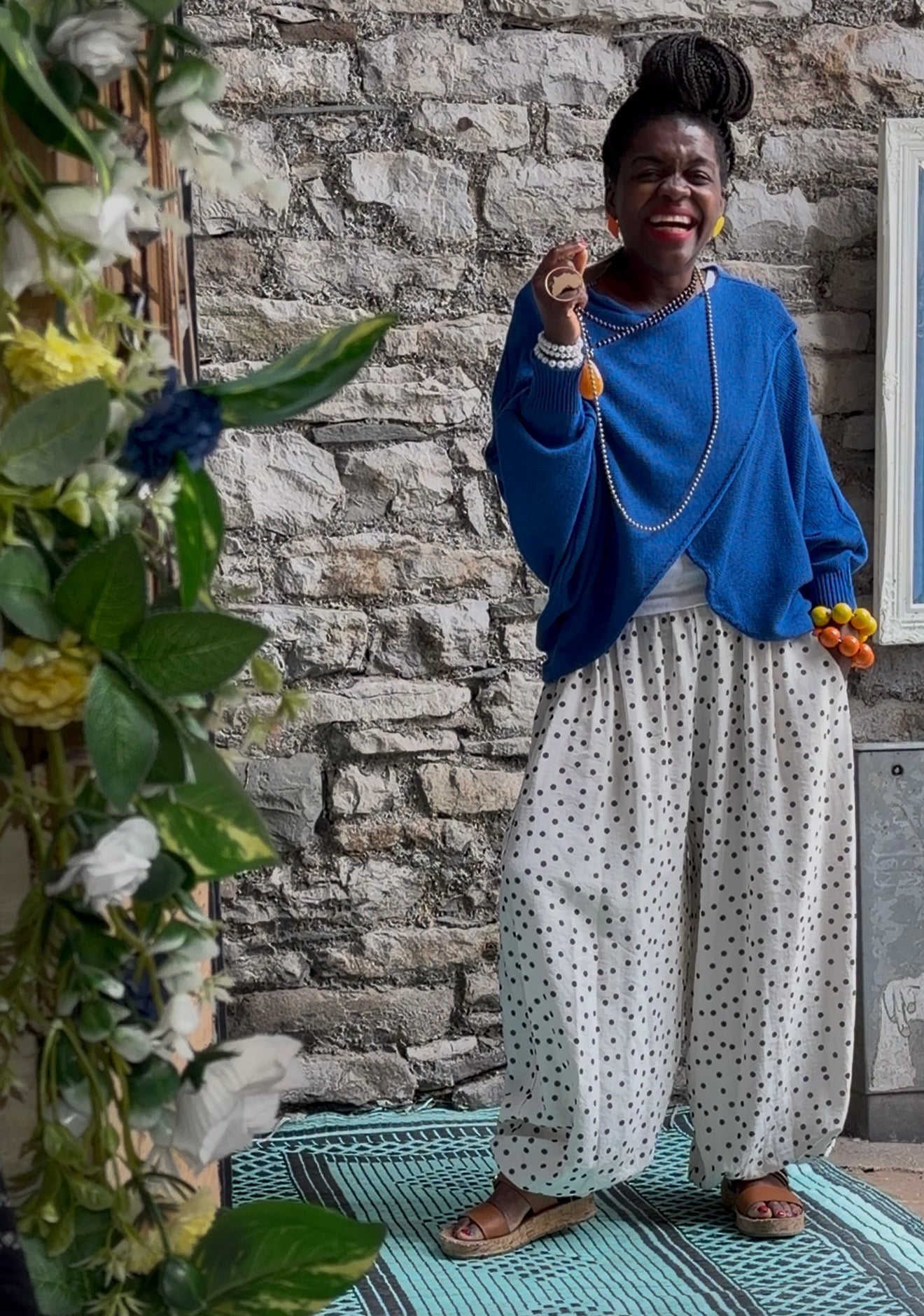 Stunning Cross-Over Front Layering Amina Top In Cobalt Blue Size 10-24