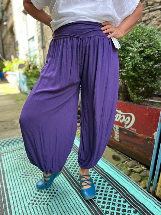 Purple Harem Yoga Trousers One Size Fits UK 10-22
