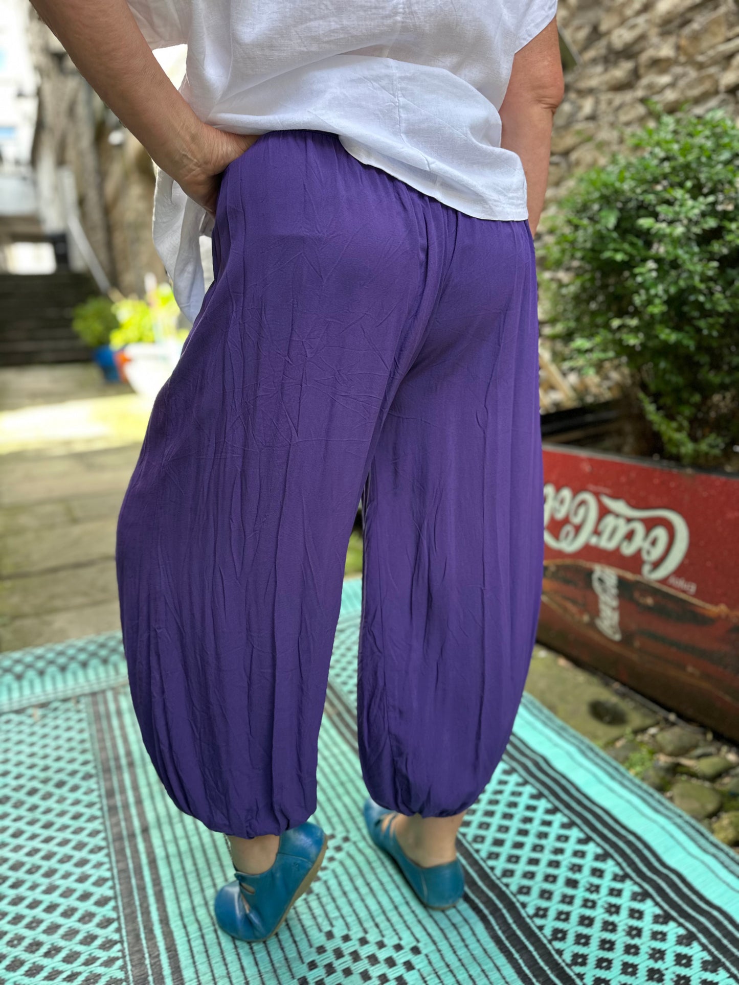 Purple Harem Yoga Trousers One Size Fits UK 10-22