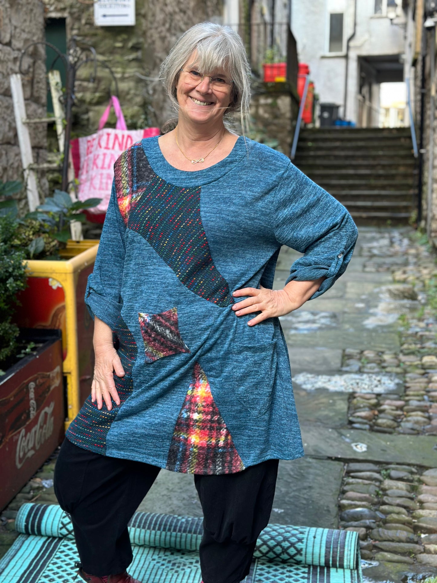 Made In Italy Patch Work Tunic Dress Size 12-22