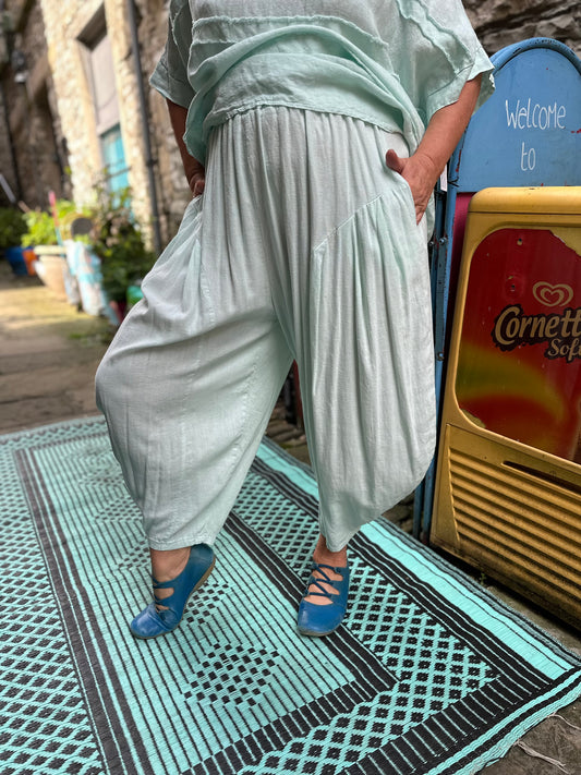 Yeba Trousers In Mint Green Fits Size 12-26