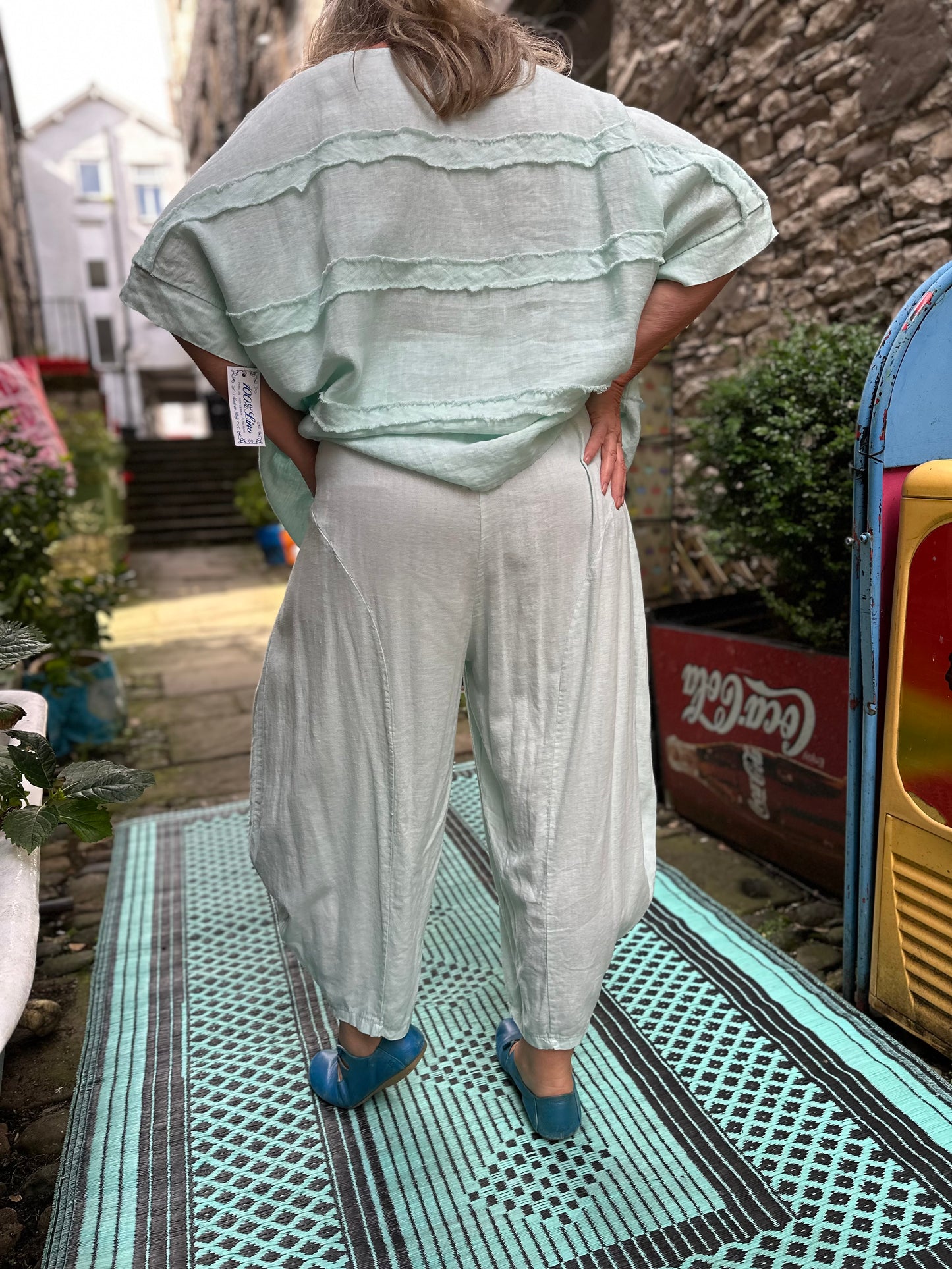 Yeba Trousers In Mint Green Fits Size 12-26