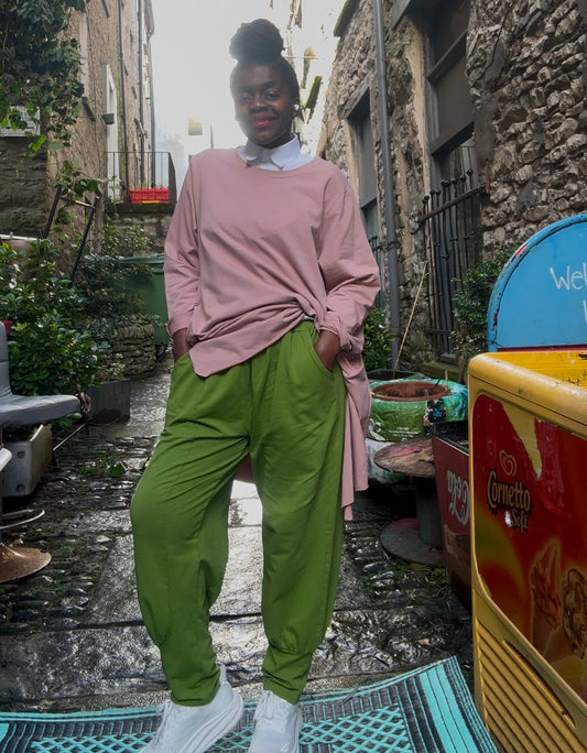 Small Defect Super comfortable Avocado Green Long Azu Trousers Size 8-22