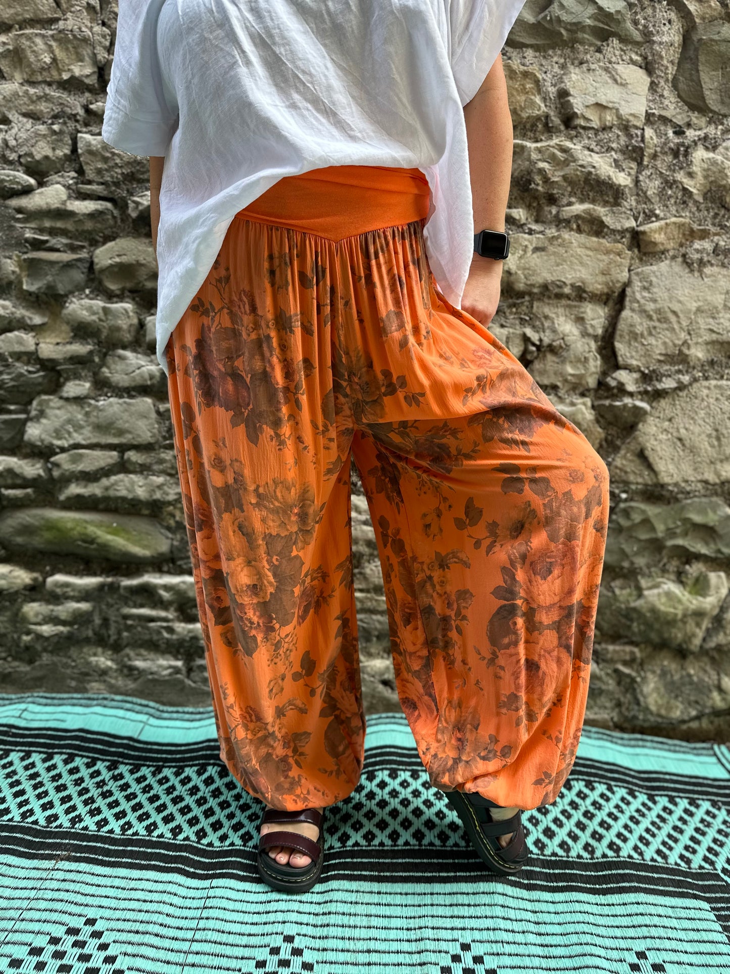 Floral Harem Yoga Trousers One Size Fits UK 10-22