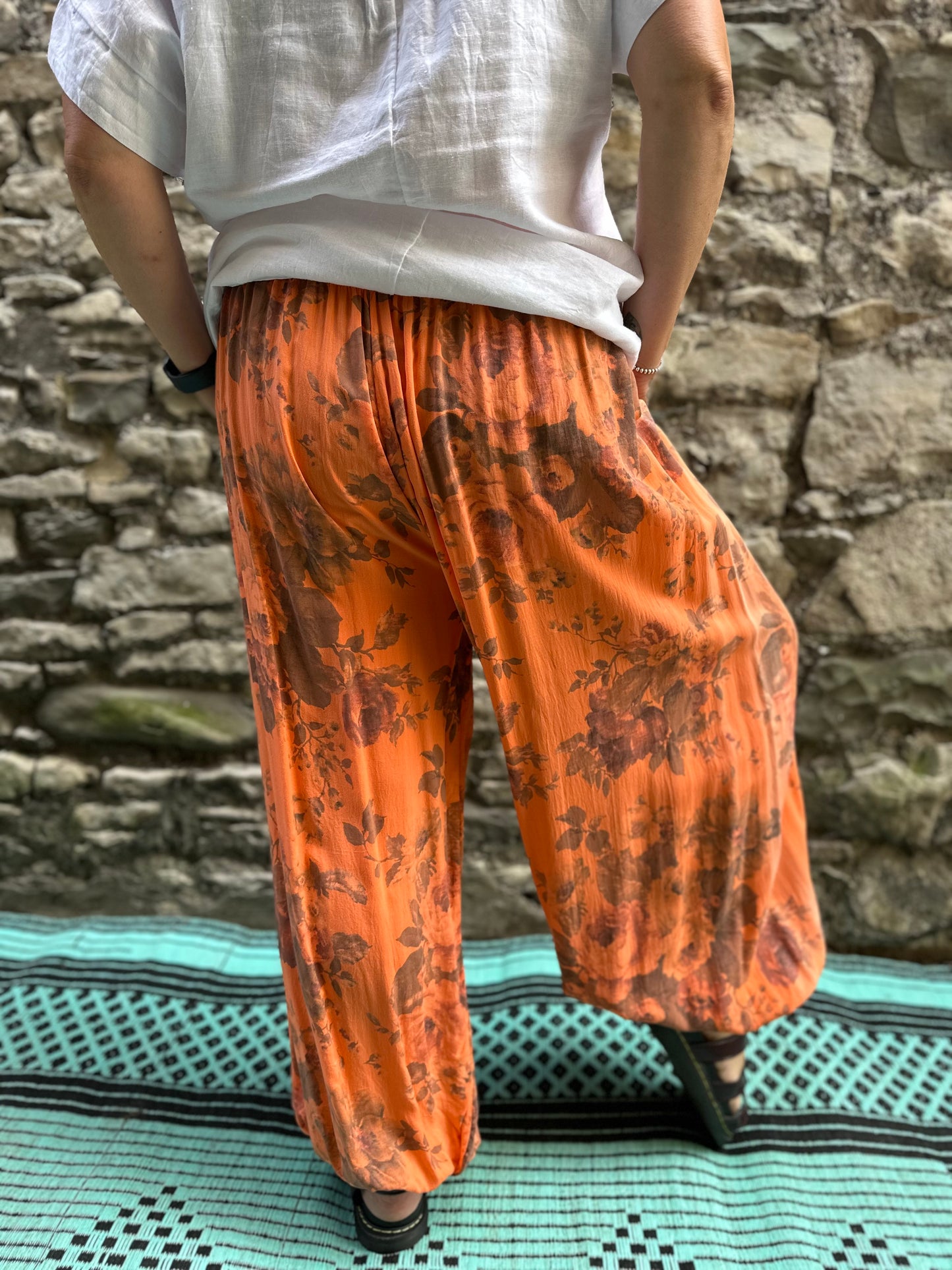 Floral Harem Yoga Trousers One Size Fits UK 10-22