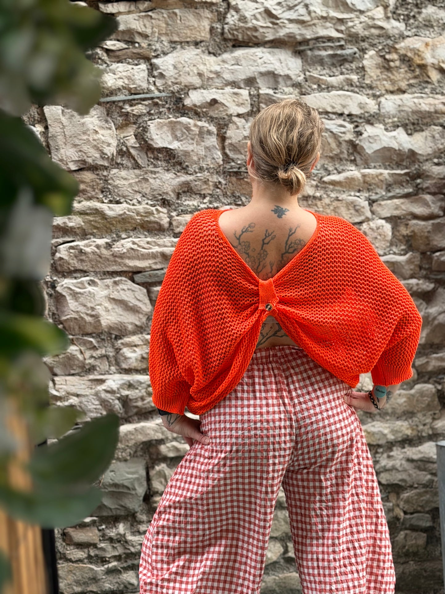 Stunning AFFINAH Layering Fish Net Top Size 10-24 In Orange